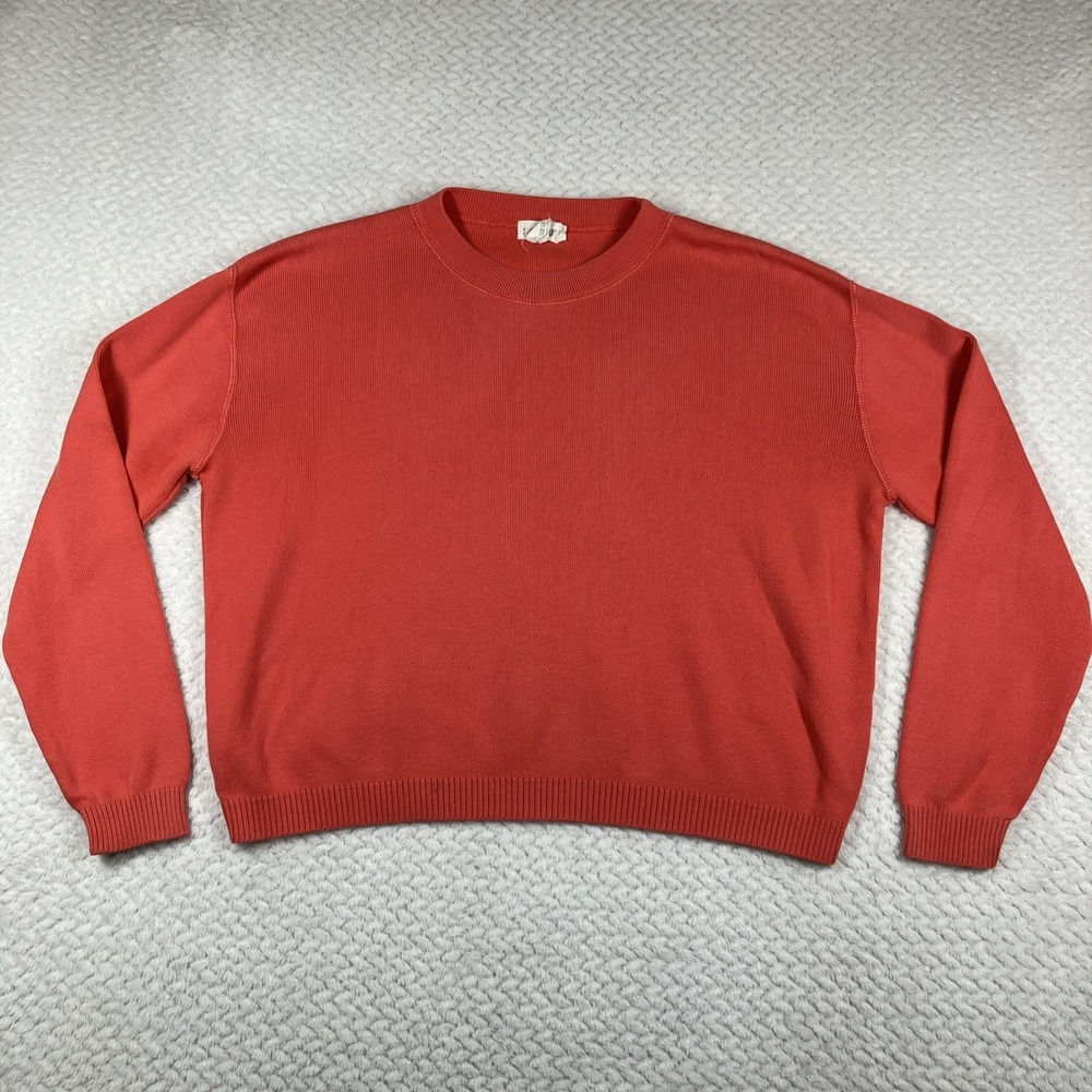 J.Crew Women's Sweater Small Pink Crewneck Boxy Preppy‎ Made in USA